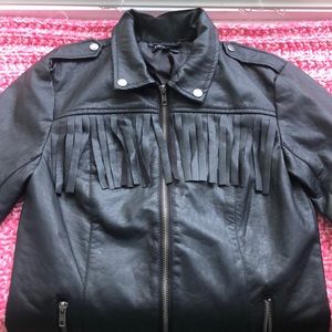Black leather jacket